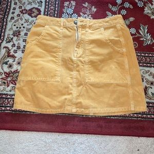 Yellow American Eagle Corduroy Mini Skirt